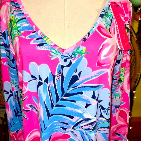 Lilly Pulitzer NWT Kaisley Dual Neck Dress Pretty In Pink Size L,XL,XXL - Picture 9 of 13